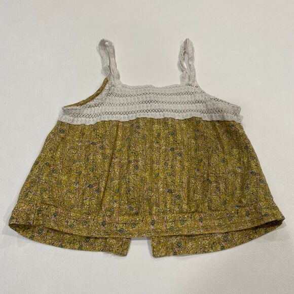 Universal Thread Yellow Floral Crochet Lace Tank Top Size M Medium Boho - Picture 1 of 5